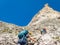 Pisciadu via ferrata of the Sella group near Piz Boe