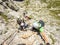 Pisciadu via ferrata of the Sella group near Piz Boe