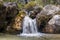 Pisciadu waterfall Cascate del Pisciadu at Italian Dolomites, Corvara in Badia