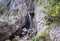Pisciadu waterfall Cascate del Pisciadu at Italian Dolomites, Corvara in Badia
