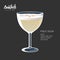 Pisco Sour cocktail recipe drink glass vector illustration