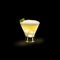 Pisco Sour - Popular Drink on a black background