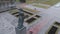 Piskaryovskoye memorial cemetery, panorama view from above, aerial.