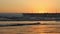 Pismo beach sunset behind jetty