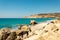 Pissouri Bay and rocky beach view, Limassol district, Cyprus