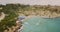 Pissouri. Cyprus Republic. Pissouri beach in a sunny day panorama from a drone.