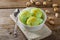 Pistachio ice cream ball