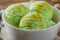 Pistachio ice cream ball
