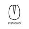 Pistachio Line Icon In A Simple Style. The source of vegetable milk production. Vector sign in a simple style isolated