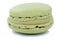 Pistachio macaron macaroon cookie dessert from France isolated