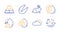 Pistachio nut, Mineral oil and Cloudy weather icons set. Animal tested, Sun energy and Water drop signs. Vector