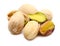 Pistachio nuts. Nutshell, snack.