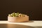 Pistachio Podium Presentation: Admire the podium presentation of pistachios, adding a touch of elegance to the wooden
