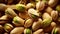 Pistachios background close-up. Generative AI