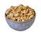 Pistachios in bowl clipping path