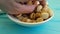 Pistachios health kernel hand appetizer closeup table wooden plate background