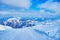 The piste with oustanding view, Dachstein-Krippenstein, Salzkammergut, Austria