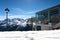 piste sign winter gondola snow lift station sky