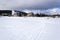 Piste with unrecognizable people skiing, snow, sunny winter day, Horni Mala Upa, Krkonose, Czech Republic