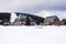 Piste with unrecognizable people skiing, snow, sunny winter day, Horni Mala Upa, Krkonose, Czech Republic