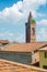 Pistoia church and bell tower in the sky