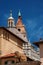 Pistoia landmarks. Medieval bell tower with Baptistry