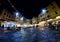 Pistoia Tuscany Italy Piazza della Sala la Sala square by night at christmas