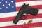 Pistol on american Flag