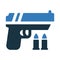 Pistol and bullet, weapon icon design