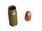 Pistol cartridge 7.62x23 mm, Russian and Soviet army, isolated. 3d rendering