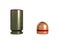 Pistol cartridge 9x19 mm, Russian and Soviet army, isolated,3d illustration