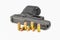 Pistol hand gun isolated on white Stack Image
