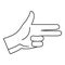 Pistol hand sign icon, outline style