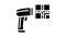 pistol for scanning bar code glyph icon animation