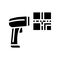 pistol for scanning bar code glyph icon vector isolated illustration