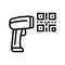 pistol for scanning bar code line icon vector isolated illustration