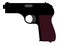 Pistol from the Second World War. Silhouette Vector Illustration