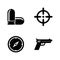 Pistol Shooting, Gun. Simple Related Vector Icons