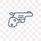 Pistol vector icon isolated on transparent background, linear Pi