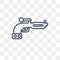 Pistol vector icon isolated on transparent background, linear Pi