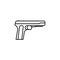 pistol weapon line illustration icon on white background