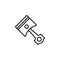 Piston and connecting rod icon vector illustration