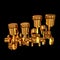 Pistons and Crankshaft isolated on black background ( V8 Engine)