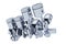 Pistons V8 engine chrome plated isolated