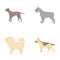 Pit bull, german shepherd, chow chow, schnauzer. Dog breeds set collection icons in cartoon style vector symbol stock