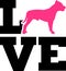 Pit Bull love with pink silhouette