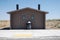 Pit toilets with two stalls at a rest area in Benton County Washington, a rural area