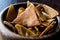 Pita Bread Chips or Snacks in a wooden bowl.