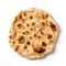 Pita bread and creamy white sauce, isolated on a clean white background.