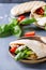 Pita bread sandwiches with vegetables